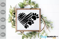 Dog Paw Heart SVG Cut Files - Dog Mom SVG Design Product Image 3