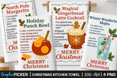 Christmas Kitchen Towel PNG, Christmas cocktail Recipe PNG Product Image 1