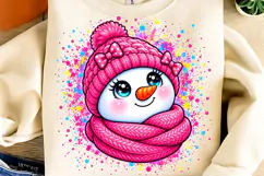 Pink Snowman PNG, Christmas PNG, Meltdown Snowman Christmas Product Image 3