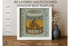 Fathers Day Colored Shadow box SVG Papercut Dad template Product Image 1