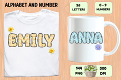 Daffodil Floral Patchwork Alphabet PNG Clipart 300 DPI Product Image 6