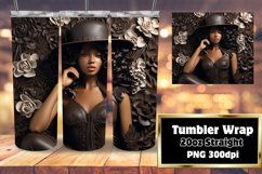 Melanin Queen 3D Portrait Tumbler Wrap 20oz Product Image 1