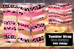 Glitter 3D Cheetah Tumbler Wrap 20oz Style Product Image 1
