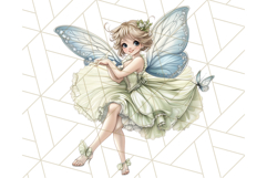 Pastel Fairy Garden Clipart, Cute Fairies &amp; Toadstools PNG Product Image 11