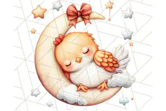 Sleeping Baby Animals PNG, Moon and Stars Nursery Clipart Product Image 2