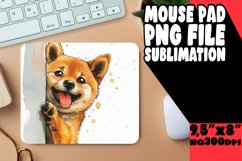 Playful Watercolor Dog Sublimation Mousepad PNG Product Image 1