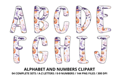 Halloween Alphabet Clipart PNG, watercolor letters doodle Product Image 2