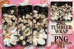 Floral Leopard Print Tumbler Wrap - Glitter Magic Product Image 1