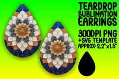 Cute Teardrop Earrings Design for Sublimation , Mandala Product Image 1