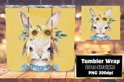 Adorable Bunny with Spring Flowers Tumbler Wrap Product Image 1