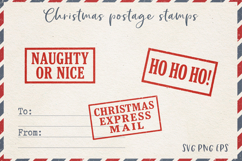 Vintage Christmas Postage Stamps | Retro Mail Labels SVG PNG Product Image 1