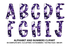 Halloween Alphabet Clipart PNG, watercolor letters doodle Product Image 2