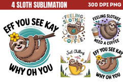 Sloth Sublimation PNG Product Image 1