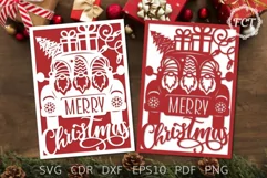 Christmas card SVG Gnomes Car | Merry Christmas SVG card Product Image 4