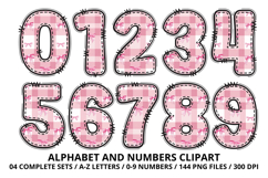Coquette Bow Patchwork Alphabet PNG Letters &amp; Numbers 300DPI Product Image 5