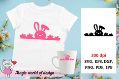 Easter rabbit stencil silhouette SVG paper cutting Product Image 1