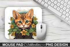 St. Patrick&#039;s Day Cat Sublimation Mouse Pad Design Product Image 1