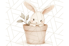 Spring Bunnies PNG Watercolor Bunny Clipart, Pastel Easter Product Image 2