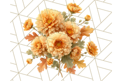 Fall Flower Bouquets Clipart PNG, Autumn Floral Clip Art Product Image 2