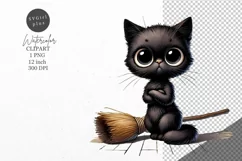 Halloween clipart, Black cat clipart, Autumn clipart Product Image 1