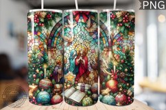 Watercolor Christmas Tumbler Wrap - High Quality 300 Dpi Product Image 1