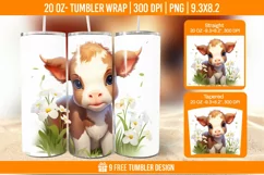 Highland Cow Tumbler Designs, Sublimation Wrap Product Image 1