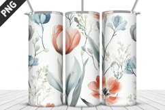 Flowers Tumbler Wrap | Sublimation Design | Tumbler PNG Product Image 1