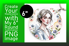 Playful Round Design Keychain PNG , Beauty Woman Product Image 1