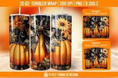 Pumpkin Tumbler Sublimation Wrap, 20 oz Fall Tumbler Wrap Product Image 1