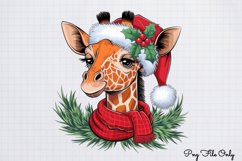 Christmas Giraffes Clipart PNG Product Image 1