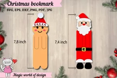Christmas Bookmark SVG, LayeredS anta Claus gingerbread Product Image 2