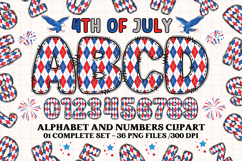 4th July Alphabet png clipart, independence letters doodle Product Image 1