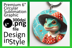 Cute Round Design Keychain Template , Halloween Dino Product Image 1