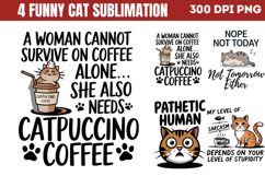 Funny Cat Sublimation Bundle PNG Product Image 3