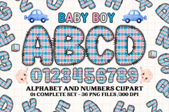 Baby Boy Alphabet PNG Clip Art, baby boy letters doodle Product Image 1