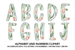 Baby Shower Watercolor Alphabet and Numbers Clipart PNG Product Image 2