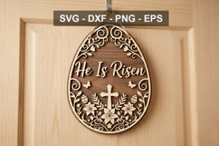 He Is Risen Hanger Cut File for Cricut and Laser Product Image 1