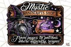 Mystic Manuscripts Shop Halloween PNG Sign Graphic Wizard Product Image 3