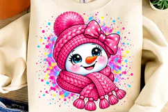 Pink Snowman PNG, Christmas PNG, Meltdown Snowman Christmas Product Image 6
