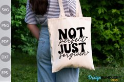 Christian Quote SVG Design / Not Perfect Just Forgiven SVG Product Image 3