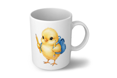 Cute Chick with Backpack Holding Pencils Watercolor PNG Product Image 5