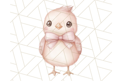 Pastel Pink Easter Bunny Egg and Flowers Clipart PNG Product Image 2