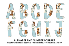 Cute Puppies Alphabet PNG, watercolor Letters &amp; Numbers Product Image 2