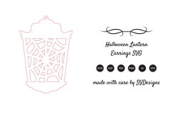 Halloween Lantern Earrings SVG - Laser Cut Spooky Earrings Product Image 2
