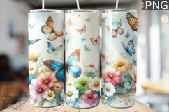 Butterflies Tumbler Sublimation - Tumbler PNG Design Product Image 1