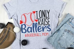 I Only Raise Ballers Svg, Baseball Mom Svg, Baseball Heart. Product Image 2