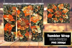 Glitter Mosaic Flower Tumbler Wrap Art 20oz Product Image 1