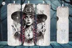 4 Witch Seamless Tumbler Sublimation, 20 oz Tumbler Wrap Product Image 5