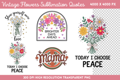 Vintage Flowers Sublimation PNG Product Image 1