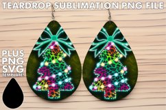 Luminous Teardrop Earrings Designs PNG, Neon Xmas Product Image 1